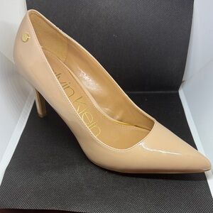 Calvin Klein Nude Patent Heels